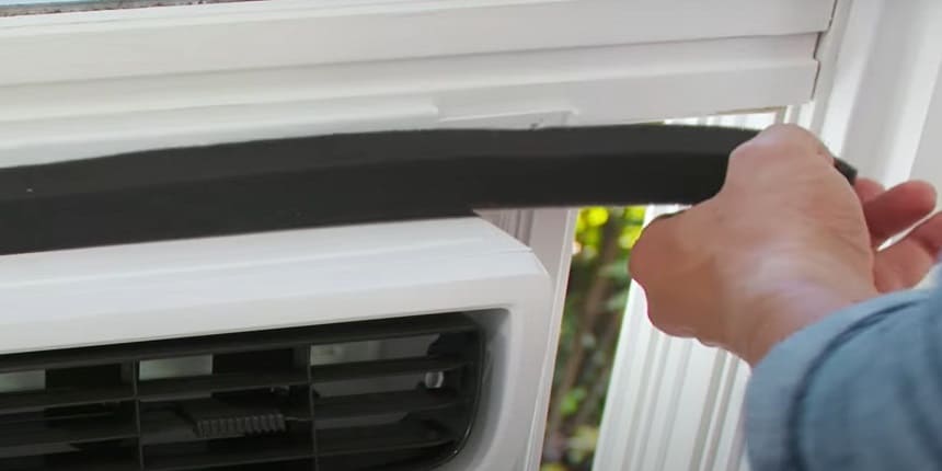 Attach the Covering Material To Cover Sides of Window Air Conditioner