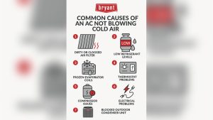 Ac Blowing Cold Air But Thermostat Not Going down